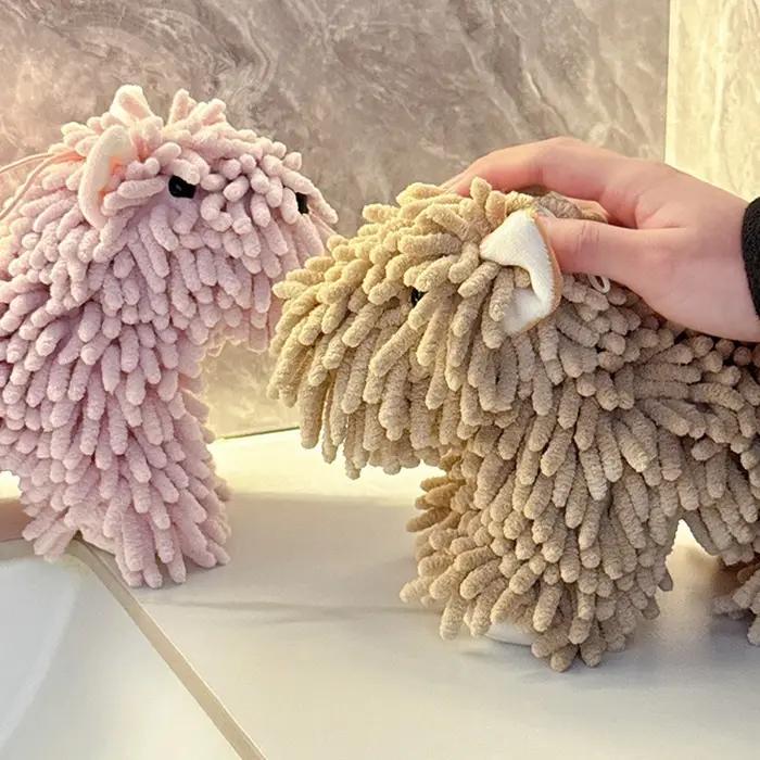 Serviette en chenille motif chiot douce et absorbante pour cuisine et salle de bain décoration mignonne pour la maison occasions spéciales à offrir