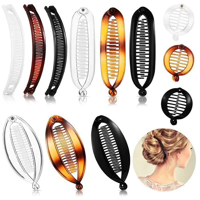 12 pièces pinces à cheveux banane peignes classiques grand Double peigne pince