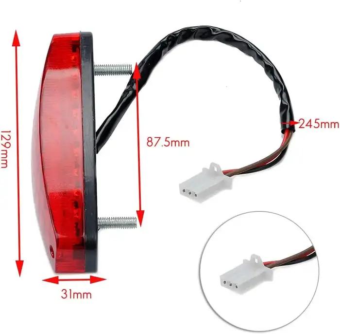 Feu Stop 12V 3 fils, feu arrière rouge pour ATV