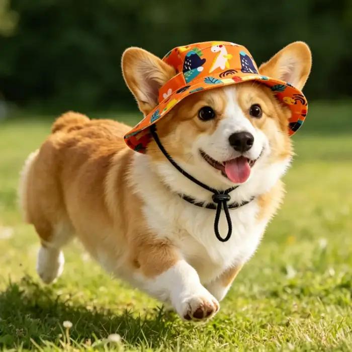 Chapeau de plage réglable pour chien avec trous pour les oreilles