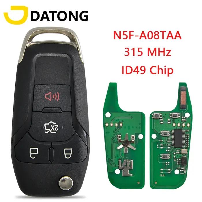 Datong World clé à distance de voiture adaptée pour Ford F150-F550 Fusion Explorer N5F-A08TAA ID49Chip 315 Mhz contrôle