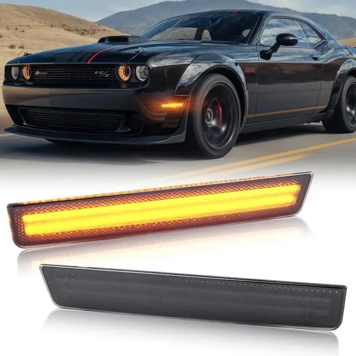 Feux de position latéraux LED pour pare-chocs avant et arrière rouge ambre de voiture