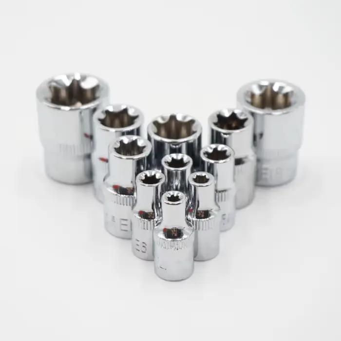 Jeu de douilles étoile 1/4 "3/8", 11 pièces, tête de clé à douilles femelle de Type E E4 E5 E6 E7 E8