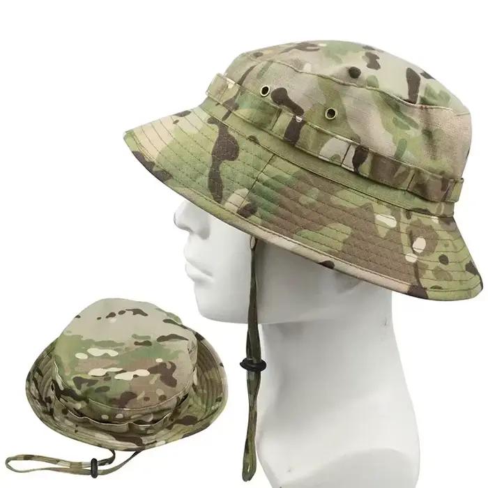 Chapeau boonie tactique multicam camouflage - Casquette chasse pêche été anti-vent anti-soleil