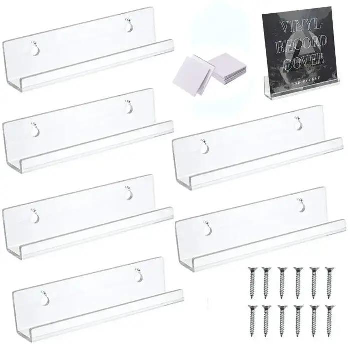 Présentoir d'enregistrement mural transparent, support de disque en vinyle, étagère pour CD en acryl