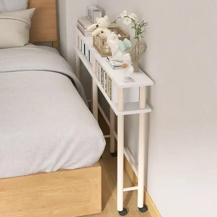 Support de rangement à coutures multifonctionnel, Table de chevet à espace étroit, petite chambre fa
