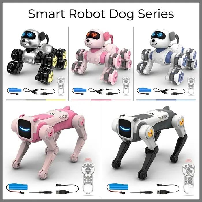 Chien robot RC intelligent, télécommande, chiot électronique, interactif, acrobaties, danse, programmable, jouet bionique, cadeau pour enfants