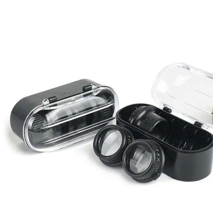 Loupes 10X 15X 20X 25X 2LED Lampe Tête Loupe Bijoutier Sauna bande Loupe Lunettes Verre Optique Outi