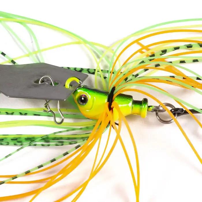 Leurre métallique avec jupe en caoutchouc, appât ÉlwobJeff, buzzbait, jigging, cuillère spinner pour