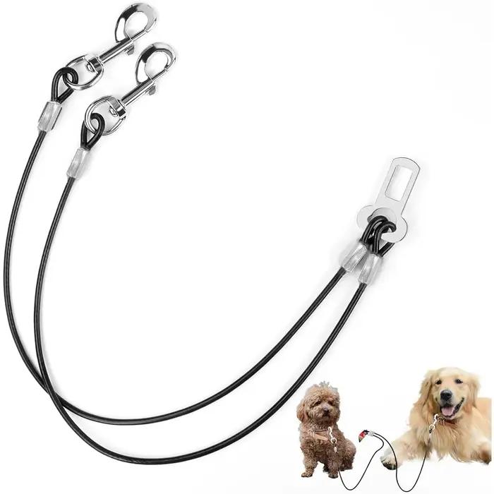 Ceinture de sécurité double pour chien, laisse de voyage pour deux chiens, clip de ceinture de sécur