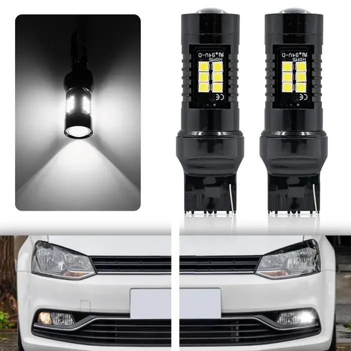 Ampoule de phare LED W21W T20 7440, 2 pièces, pour VW Polo 2014 2015 – 2023 Mk5 Gti TSI Hatch 6C DRL