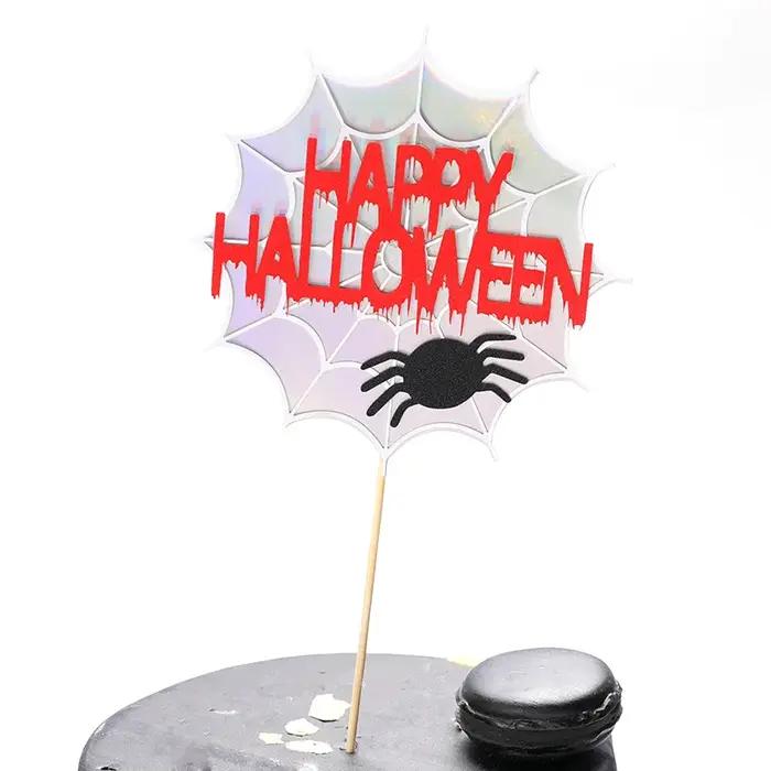 Drapeaux de gâteau en carton Halloween Citrouille Château Fantôme Sorcière Vampire Décoration Fête Anniversaire Mariage Enfant Bricolage Occasions Spéciales