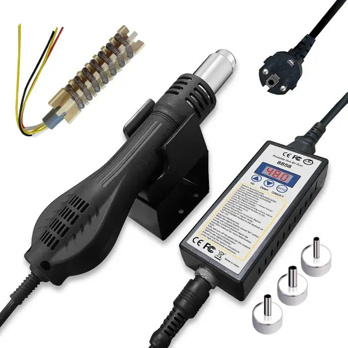 Pistolet à air chaud 8858 Micro station de soudage de retouche LED sèche-cheveux numérique pour le s