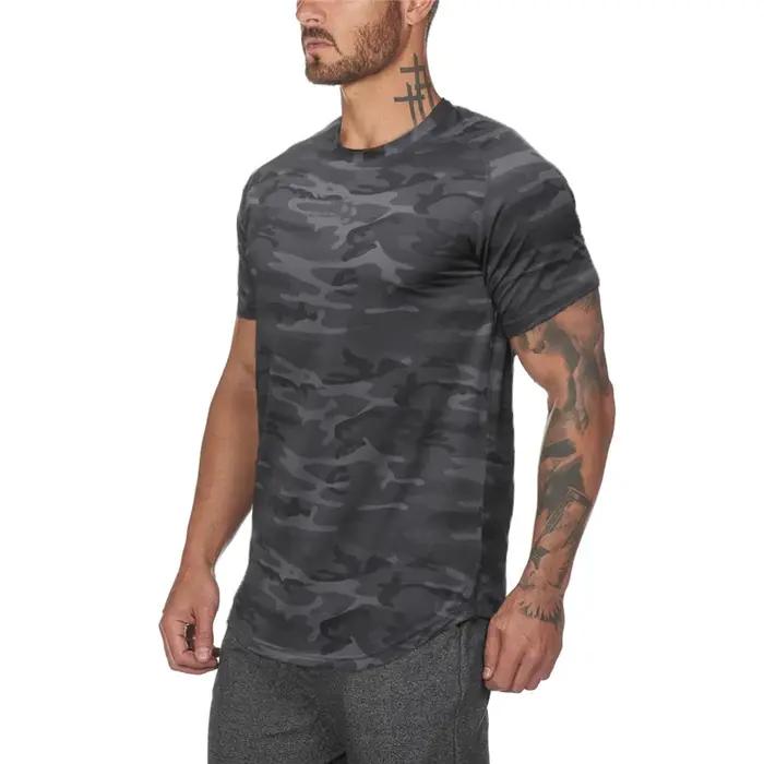 CamSolomon-T-shirt à manches courtes et col rond en maille pour homme