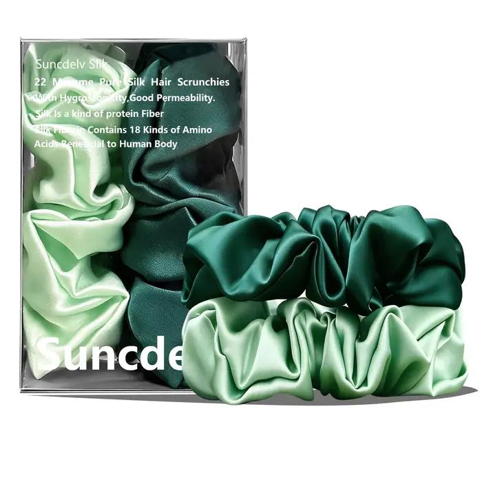 Chouchous en soie 100% grade A pour femmes, bandes élastiques sans pli pour cheveux abîmés et pour dormir, accessoires capillaires doux et élégants pour cheveux épais occasions spéciales