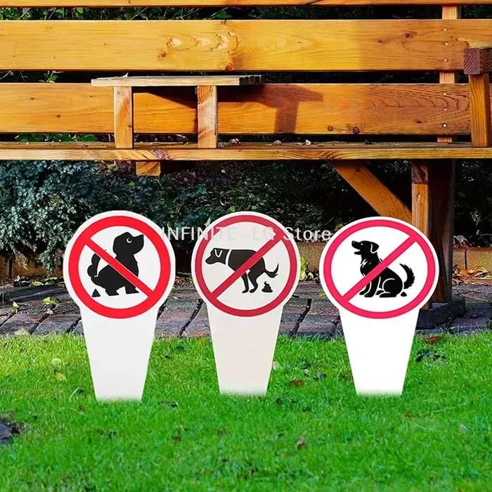 Panneau en plastique « Interdiction de crottes de chien » – Avertissement de propreté pour jardin