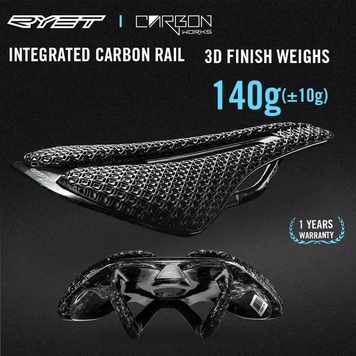 RYET-Selle de vélo imprimée en 3D ultralégère en carbone pour VTT, siège de route en gravier, pièces