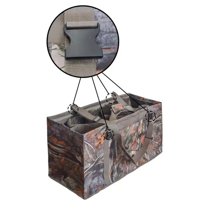 Sac à dos transport leurres chasse 12 emplacements - Filet portable pour canards et pigeons avec sangle