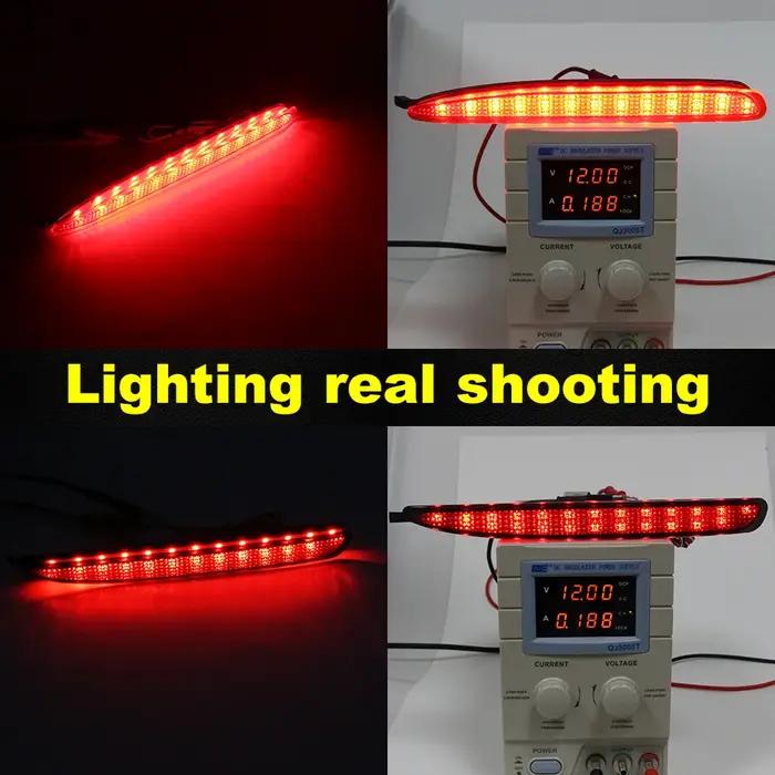 1 paire de réflecteurs de pare-chocs arrière à lentille rouge/fumée, feu stop arrière LED pour Mazda