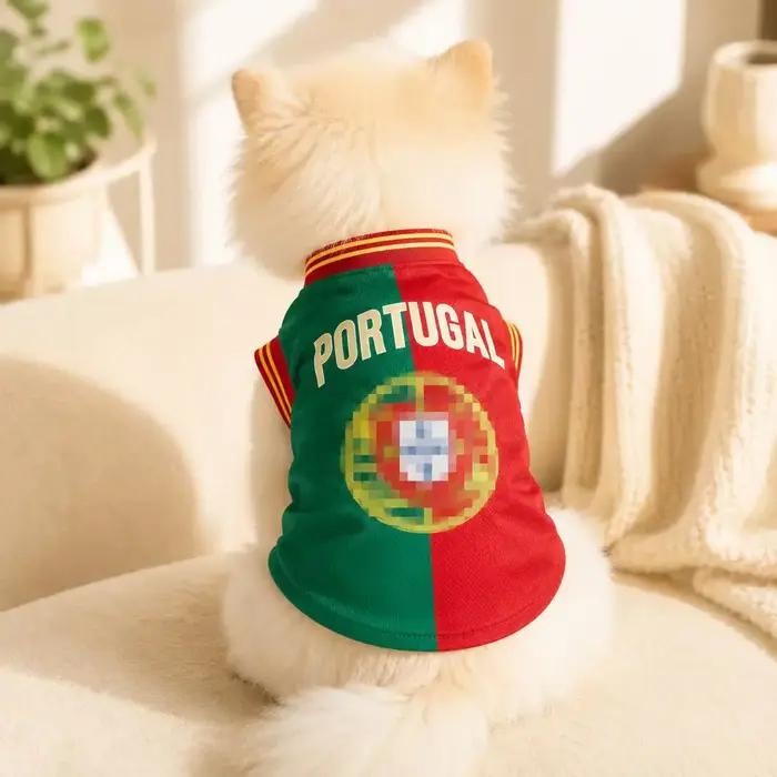 Maillot de football pour chien Mexique Argentine Portugal Vêtements de sport pour animaux de compagnie T-shirt