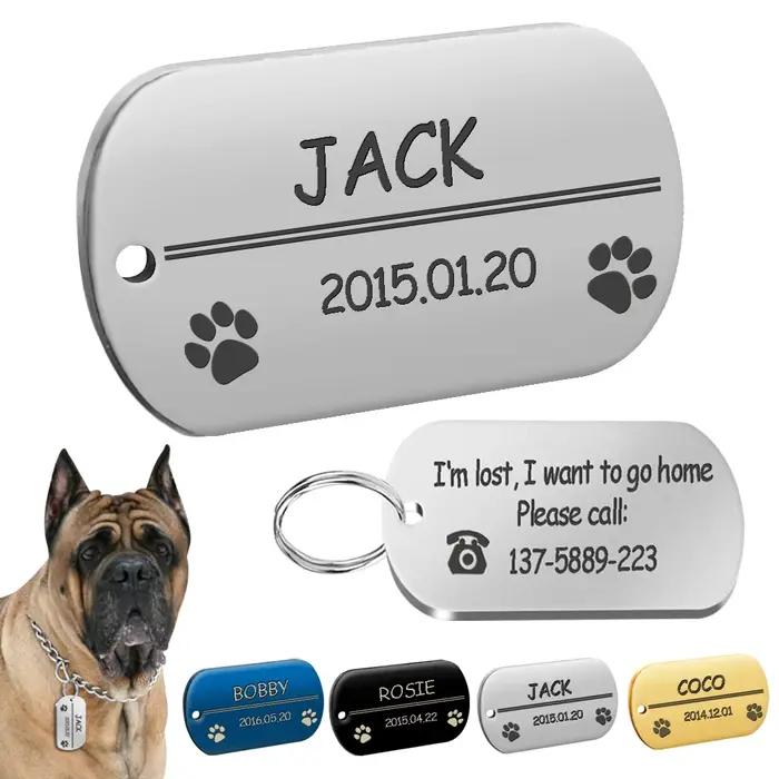Étiquette d'identification de chien militaire en métal