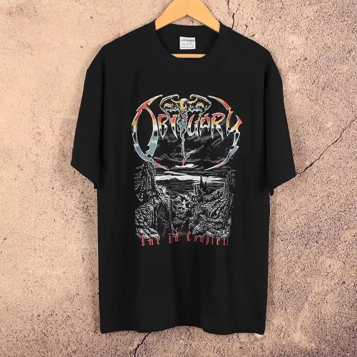 T-shirt Obituary The End Complete Death Metal Band Morbid Angel Deicide imprimé à manches courtes en coton unisexe pour hommes