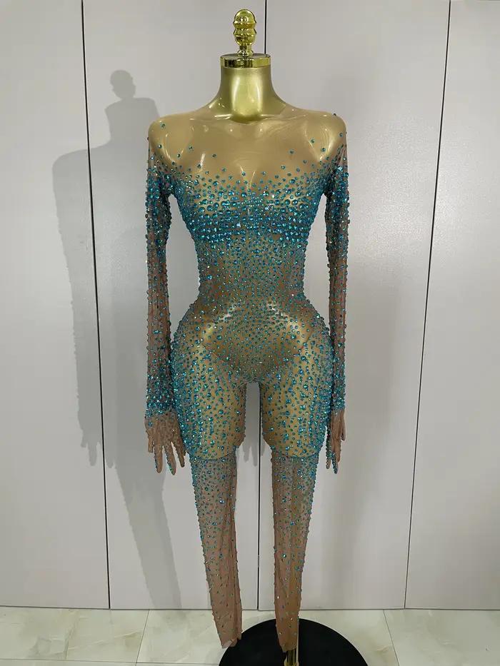 Combinaison de luxe en maille transparente pour femmes