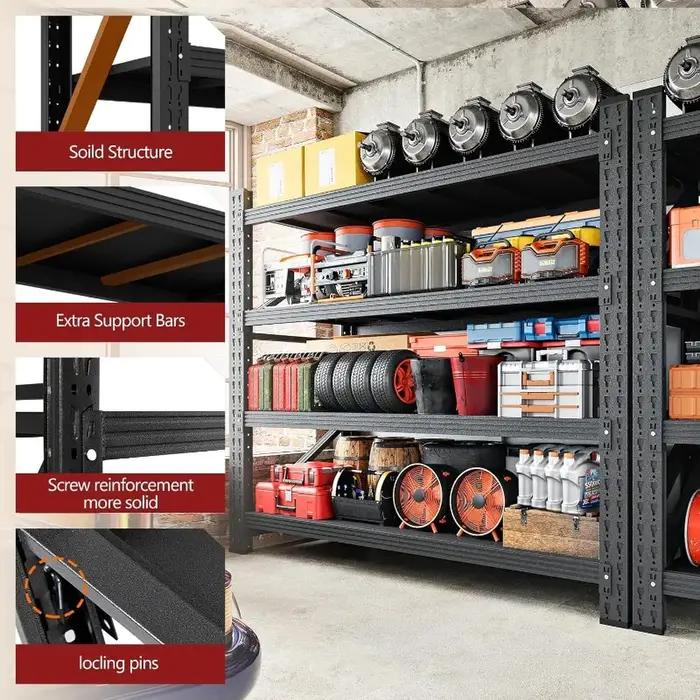 POPULAR.3000LBS étagères de rangement, étagère de garage 48 "W, étagères de garage réglables en méta