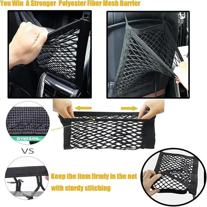 Barrière de sécurité pour voiture avec enclos pour animaux et sac de rangement