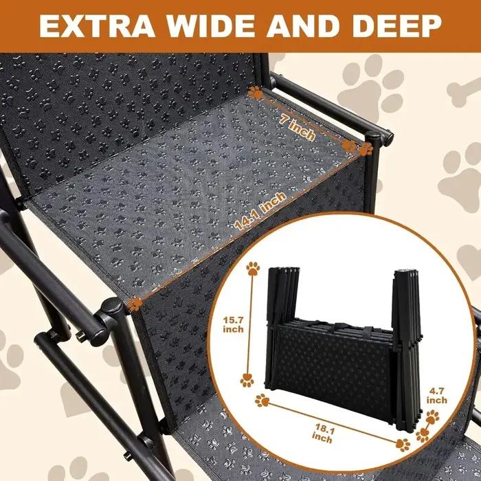 Rampe pour chien pour marches pour animaux de compagnie avec échelle portable légère et durable pour un accès facile