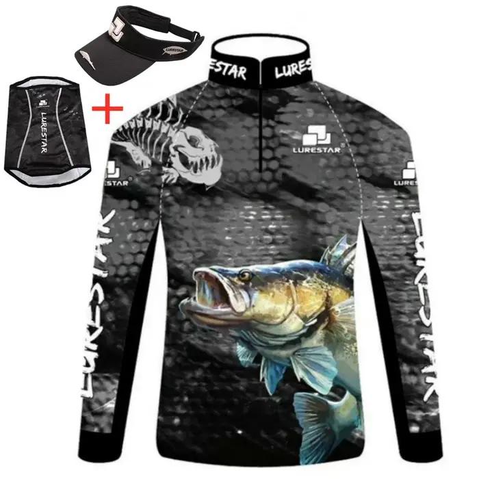 Chemise de pêche d'été pour homme en soie glacée protection solaire anti-uv respirante et séchage rapide pour activités en plein air