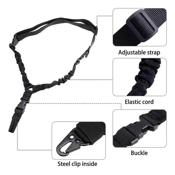Tactique Pistolet Sling Militaire Tir Réglable 3 Point Bungee Airsoft Fusil Cerclage Ceinture Chasse Randonnée Accessoires