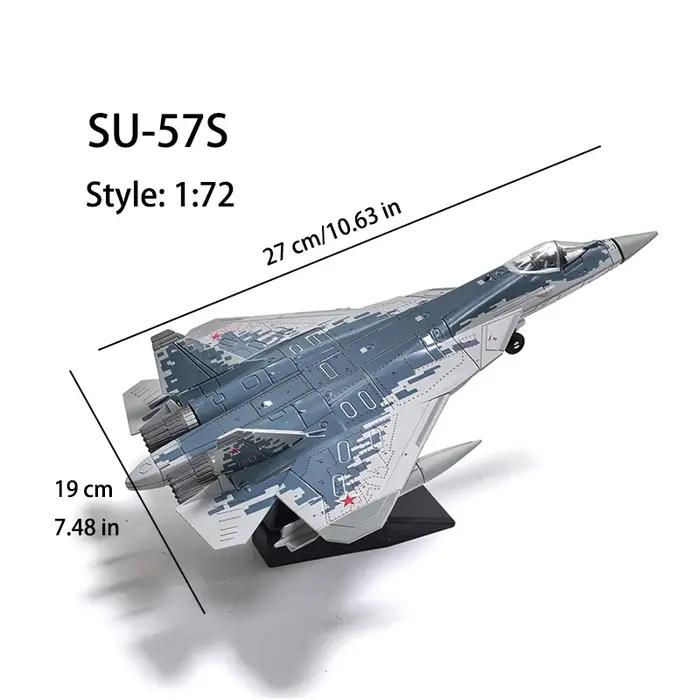 Modèle d'avion militaire SU-57S Fighter 1/72 en plastique à assembler, décoration pour la maison, co