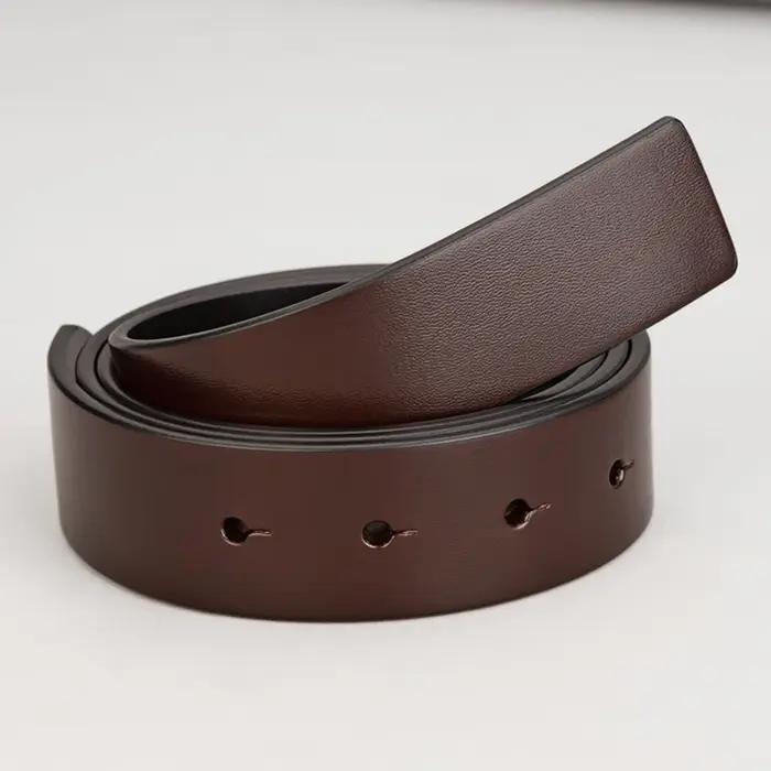 Sangle de ceinture en cuir de vache pur, 3.4CM, à trous ronds, sans boucle, ceintures en cuir vérita
