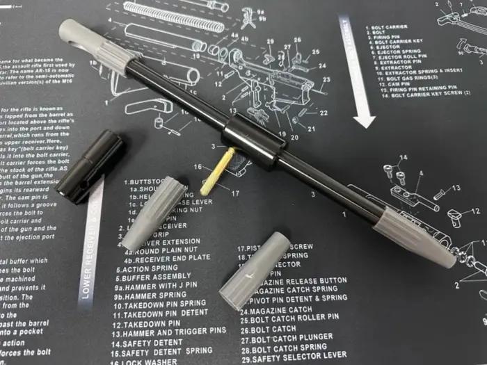 Guide d'alésage de pistolet tactique universel 8 pièces.17Cal.22Cal.30Cal, brosse de nettoyage pour