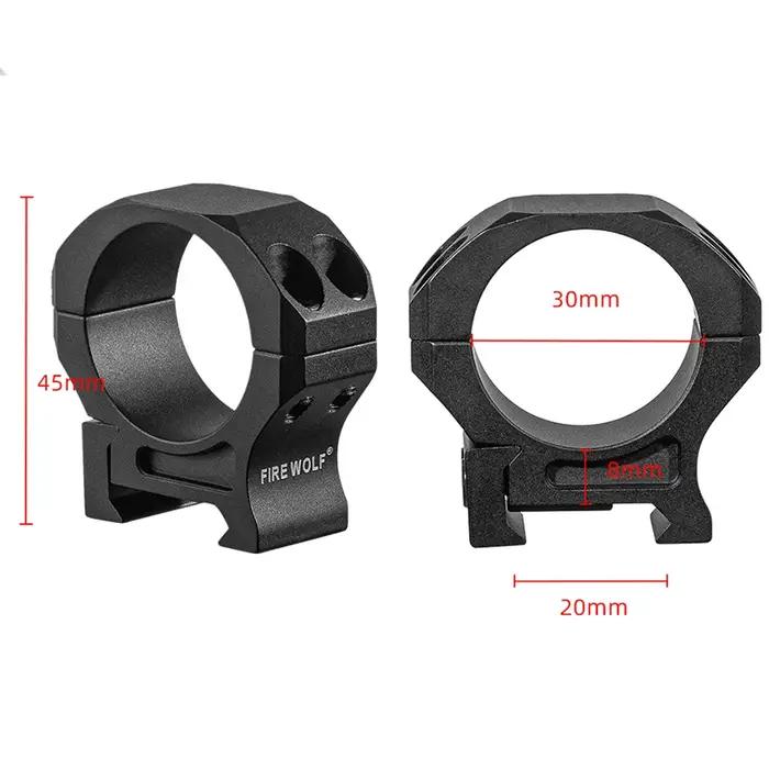 FIRE WOLF 2PCS Anneaux de montage pour lunette de visée de fusil de chasse