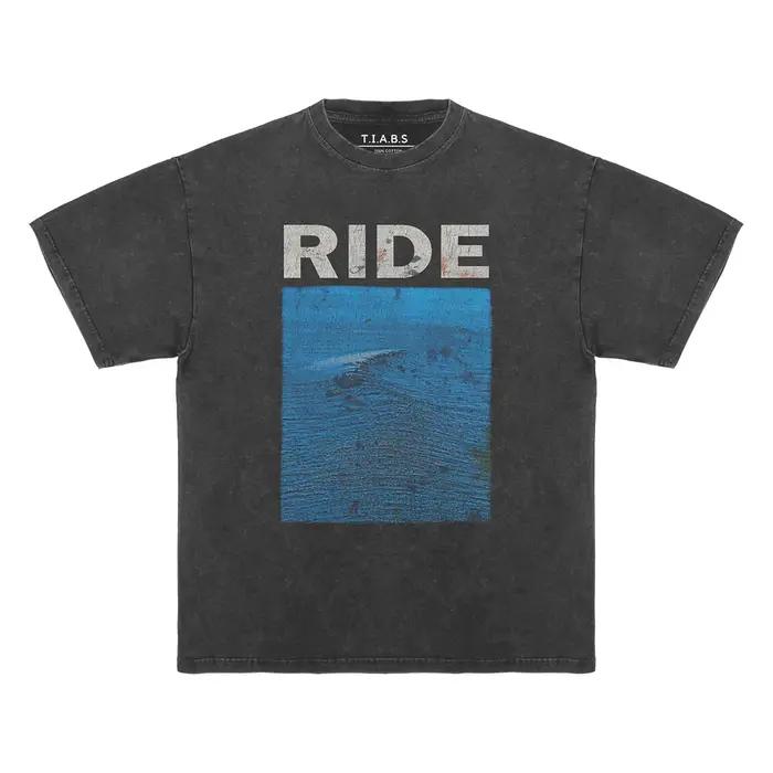 Ride T-Shirt Nowhere Indie Rock Band rétro lavé ample épaule tombante surdimensionné Vintage vêtemen