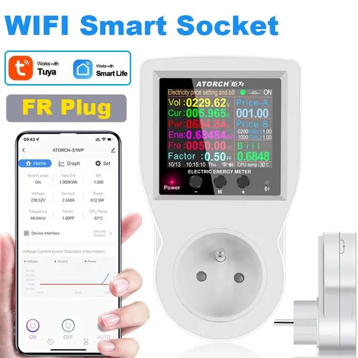 AC 220V Tuya Smart Life WiFi prise numérique fréquence de puissance compteur d'énergie contrôleur de temps électrique