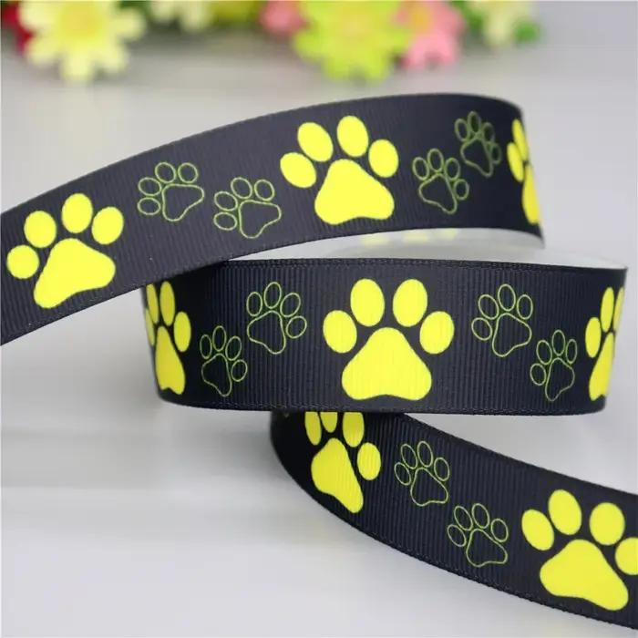 Ruban gros-grain imprimé patte de chien Terrier accessoire vêtement de sauna collier décoration bricolage couture artisanat occassions spéciales femmes