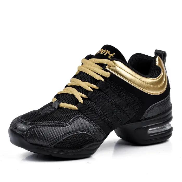 Chaussures de danse pour femmes, tissu en maille respirant, chaussures de Jazz à semelles souples no