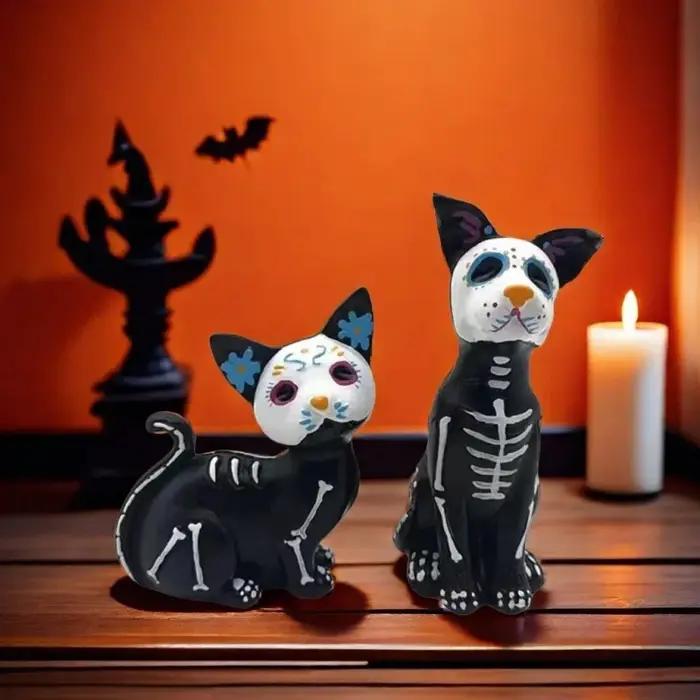 Figurine de chien et de chat du jour des morts