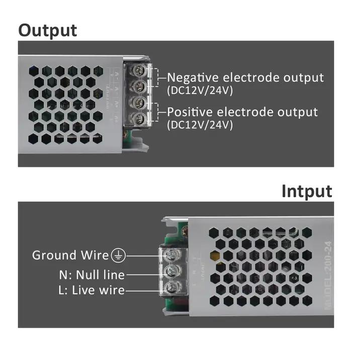Alimentation électrique DC 24V 12V, transformateur d'éclairage, convertisseur AC 220V 230V 60W 100W