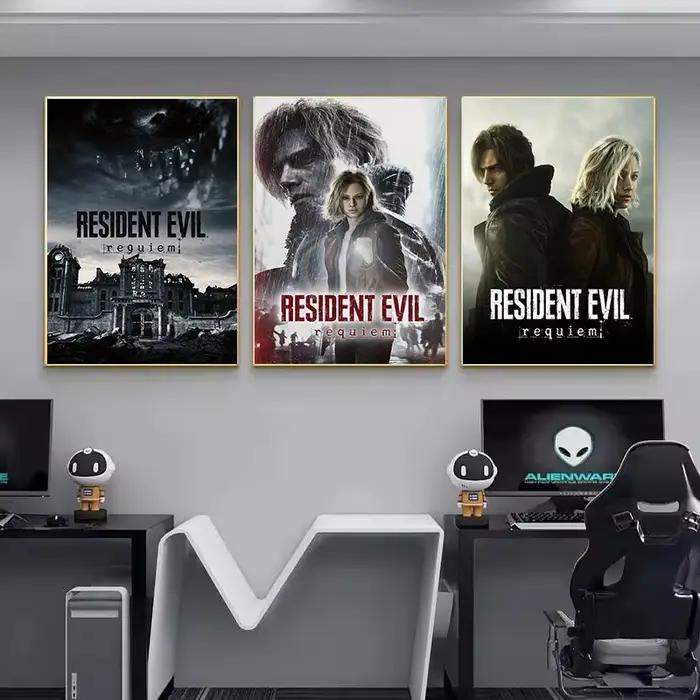 Poster esthétique de jeu vidéo d'horreur Resident-Evil 9 Requiem