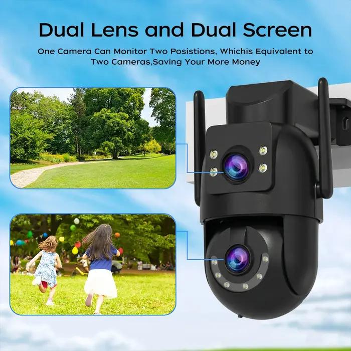 Caméra surveillance extérieure Jooah 4K 8MP - Double objectif 5G WiFi vision nocturne couleur - Sécurité maison