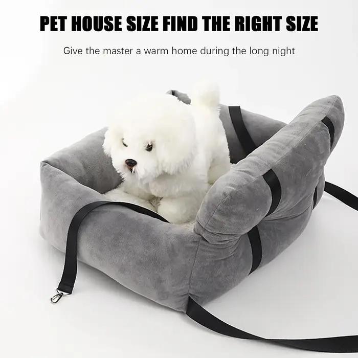 Siège de voiture pour chien gris confortable et sécuritaire accessoire de voyage pour petits chiens toutes saisons usage voiture maison