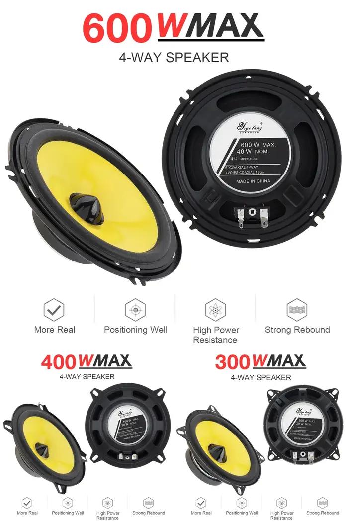 2 pièces 4/5/6 pouces 600W haut-parleur Audio de voiture universel lourd mi-basse Ultra-mince haut-p