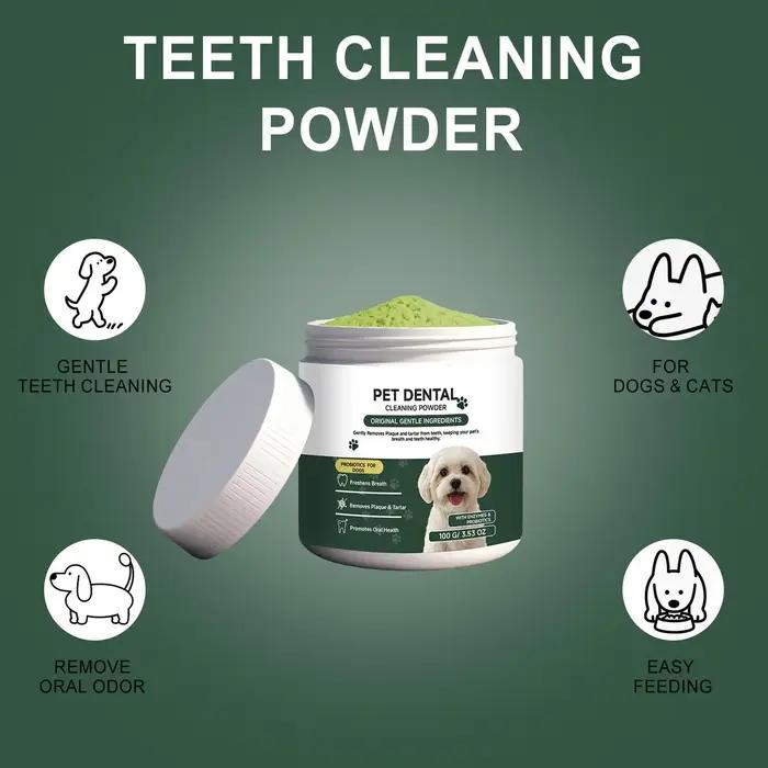 Poudre Nettoyante pour Dents de Chien – Sans Brosse – Pour Chiots