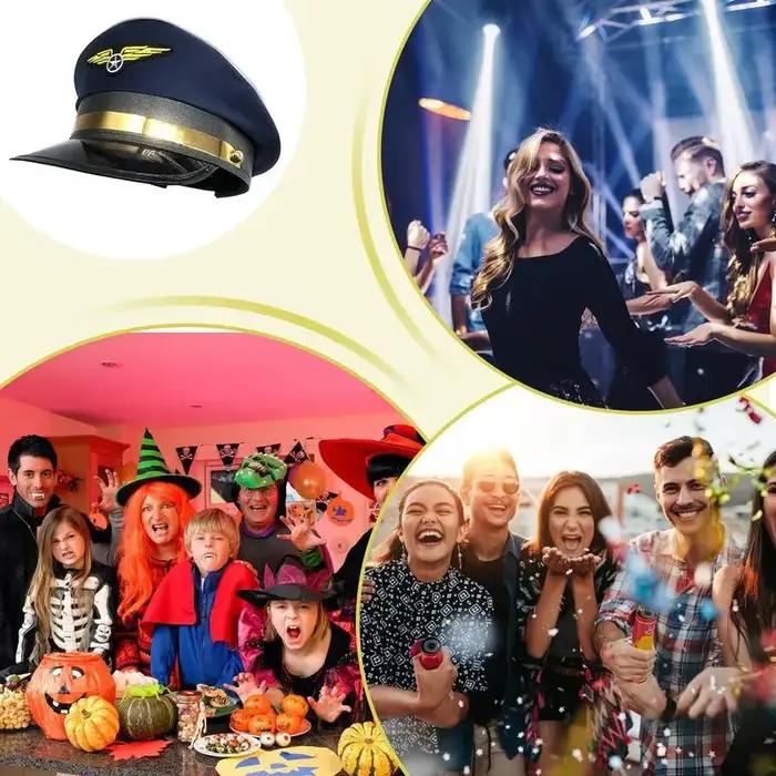 Casquette de déguisement de pilote d'avion pour Halloween