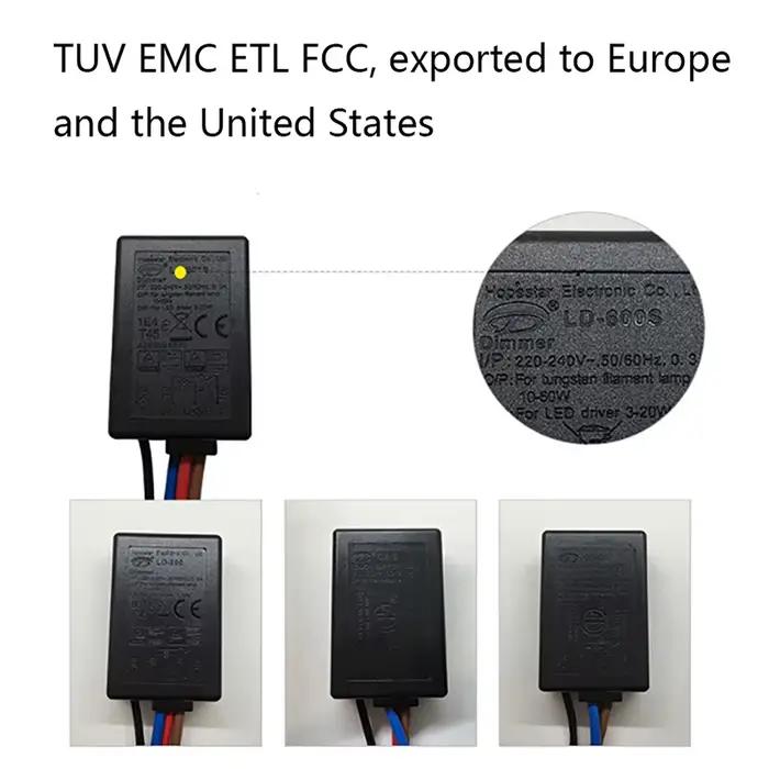 Gradateur intégré 25 ~ 150W de contact de doigt de 3 voies LD-600S pour la lumière de la lampe 3-25W
