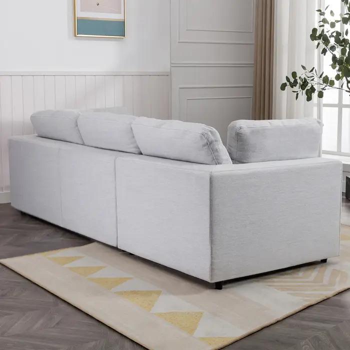 HORGgland-Canapé sectionnel en forme de L avec 2 coussins gratuits, chaise droite, O, 107 po
